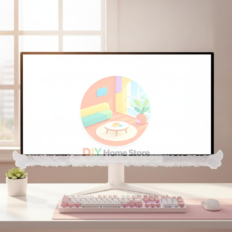 Setup Desk Monitor - Bordure décorative en dentelle colorée pour